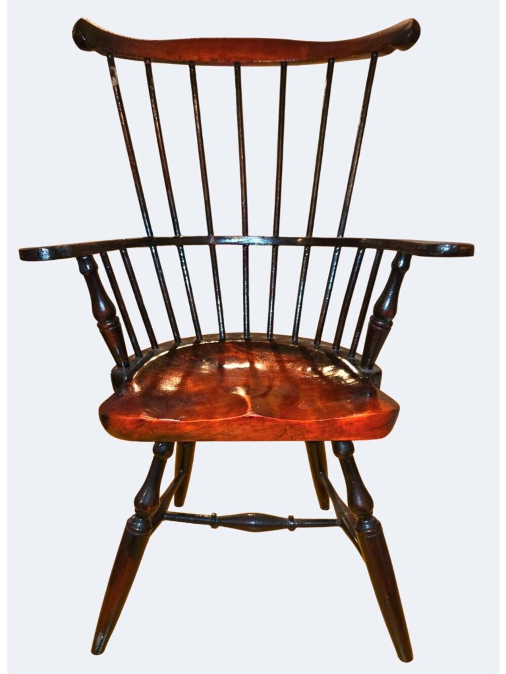 Vintage Wooden High-Back Doll Chair Dark Stain By Three Hands Corp. Approx. 15.5